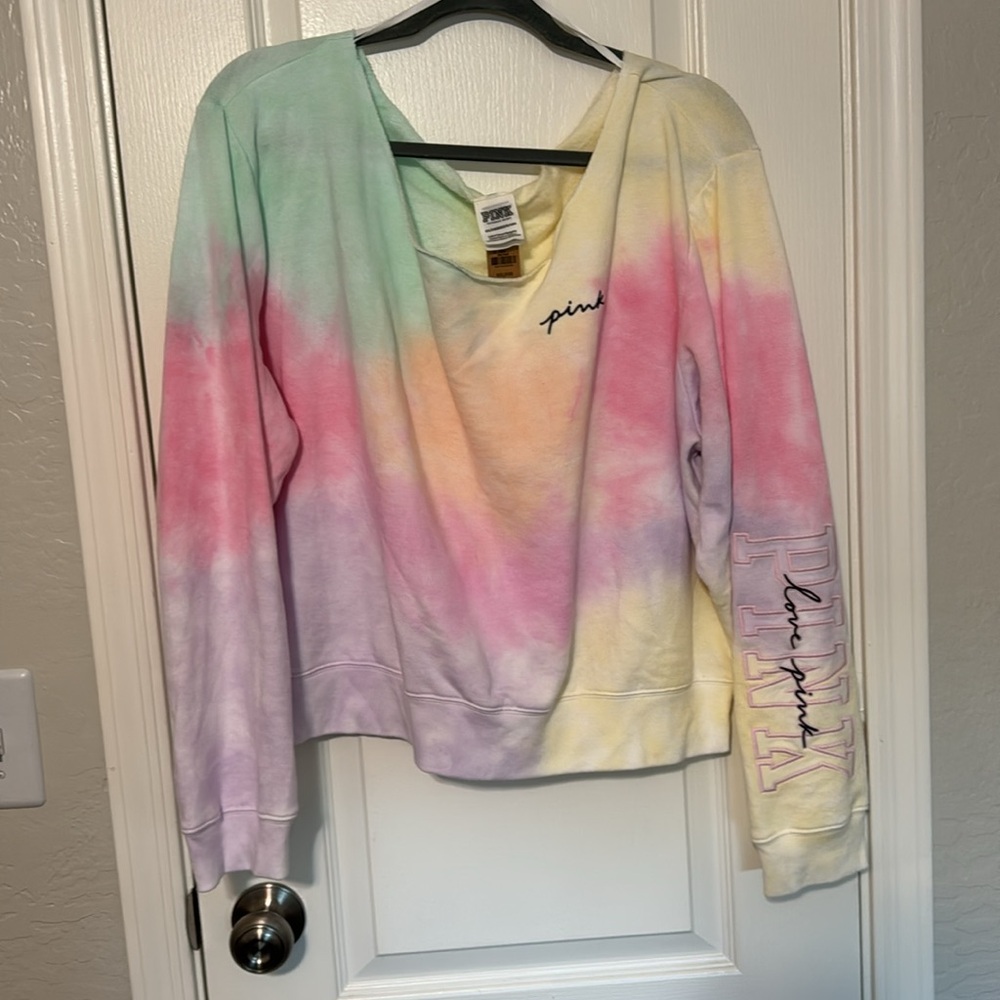 Victoria’s Secret pink new with tags tie-dye sweatshirt. XXL.